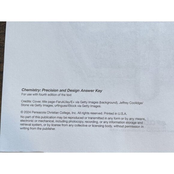 Abeka 11th Grade Chemistry Answer Key – Solutions Manual Teaching Aid Kit Pack - Picture 2 of 2